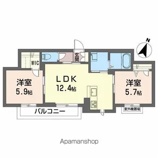 徳島県阿南市羽ノ浦町中庄なかれ【マンション】の間取り