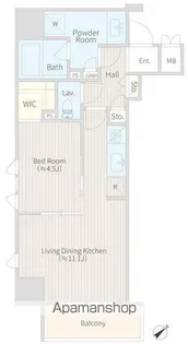 ハイグラウンド神楽坂【6階】の間取り