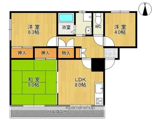 陸奥第一マンション【301号室】の間取り