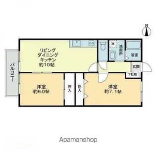 フォブール国分寺【2階】の間取り