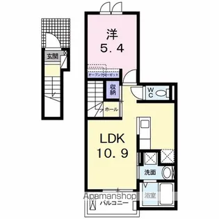 マリオ北島B【2階】の間取り