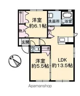 シャーメゾン名東 B棟【1階】の間取り