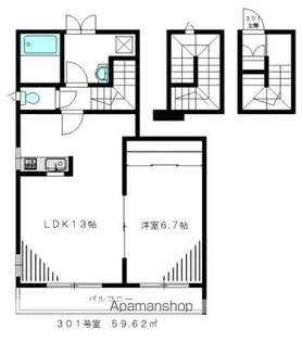 CRADLE(クレイドル)【301号室】の間取り