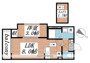 カーサリッツ八千代台【3階】の間取り