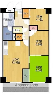 エクセラン三郷【5階】の間取り