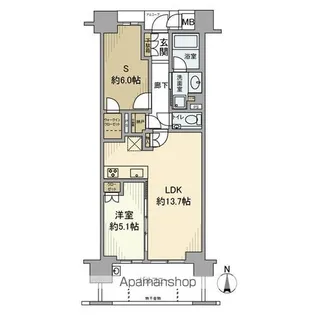 ジオ経堂【5階】の間取り