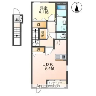 プレンティフル芳賀Ⅱ【203号室】の間取り