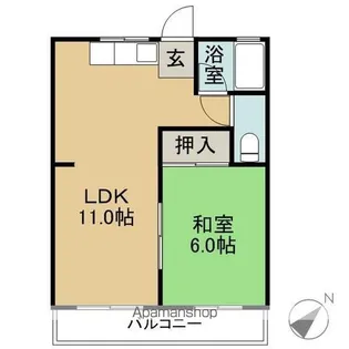 加藤アパート【2B号室】の間取り