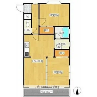 ハイツ小木田【2階】の間取り