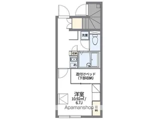 レオパレス鶴羽【107号室】の間取り