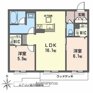 シャーメゾン ディア ガーデンズ【1階】の間取り