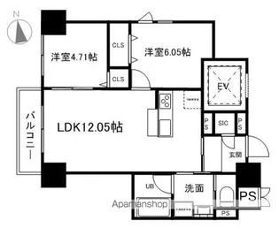 グラン・ドミール小田原山本丁【4階】の間取り