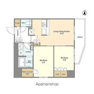 グランカーサ両国イースト【7階】の間取り