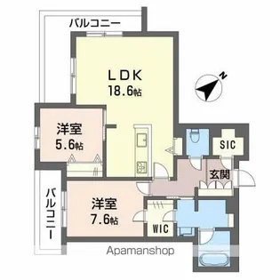 グリナージュ 歴史の散歩道【3階】の間取り