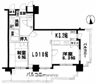 ディアナ並木【5階】の間取り