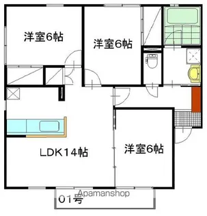 プリエール小貫山【201号室】の間取り
