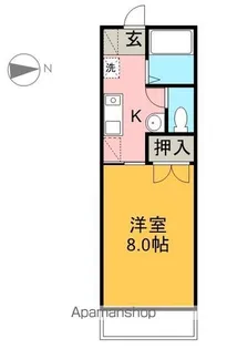 アローハイツ【108号室】の間取り