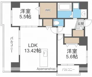 プレジデンス ざ 荒江【7階】の間取り