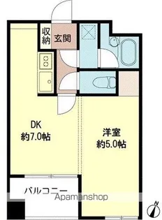 フュージョンハイツ浜町【502号室】の間取り