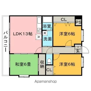 アメニティ旗崎【1階】の間取り