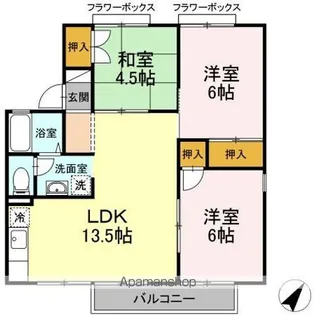 パークサイド吉敷 D棟【2階】の間取り