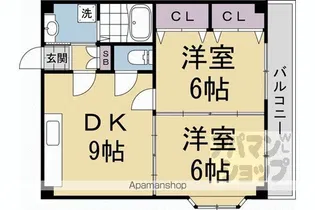 ヴェルナ西京極【301号室】の間取り