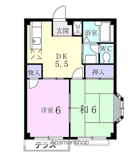 グリーンヒル扶桑Ⅱ【101号室】の間取り