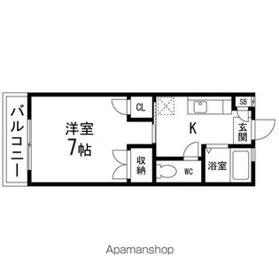 アーバンエイト【102号室】の間取り