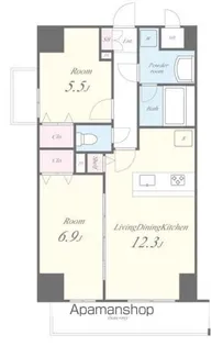 ソレアード富士見【6階】の間取り