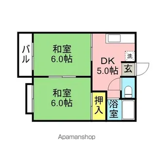 サンフォーブル南片江【102号室】の間取り