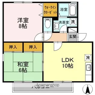 クレセント B【2階】の間取り