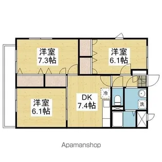 マリベール南梅本 A棟【302号室】の間取り
