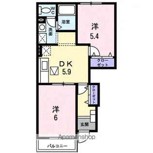 ビューパレス一条【1階】の間取り