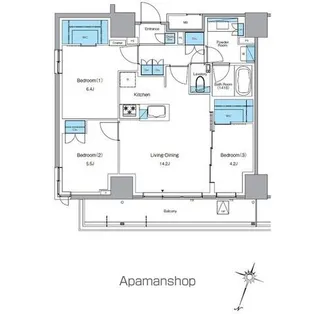 ルフォンプログレ渋谷ヒルトップ【15階】の間取り