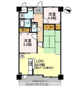 フローラ南館【305号室】の間取り