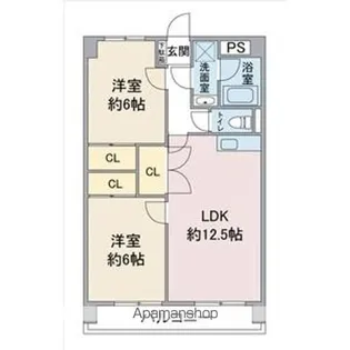 レージュ吉根【203号室】の間取り