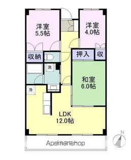 レサージュAONO【303号室】の間取り