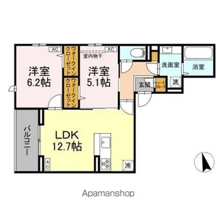 Dーセアリス椿森【3階】の間取り