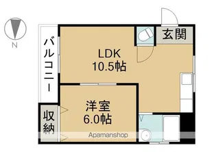 エイコウビル西枇【201号室】の間取り