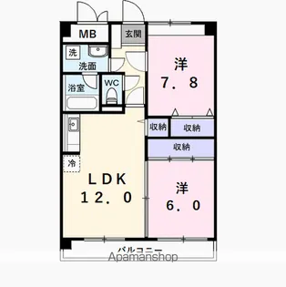 リバーサイドWILLOW【2階】の間取り