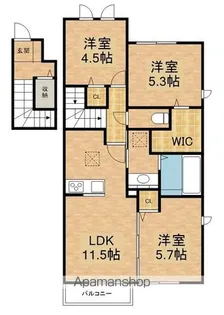 滋賀県東近江市東沖野3丁目【アパート】の間取り