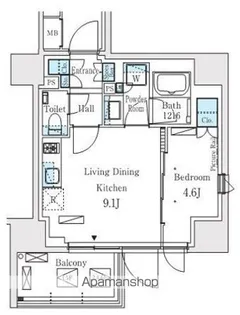 プライムガーデン恵比寿南【6階】の間取り