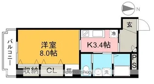 クオリア上街 鷹城館【2階】の間取り
