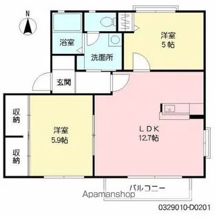 ディアスプラザ次郎丸D棟【2階】の間取り