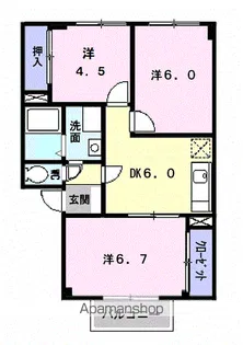 メゾン・アンソレイエⅠA【2階】の間取り