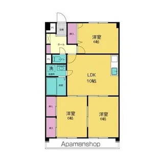 ソレイユ朝宮【4階】の間取り