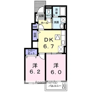 城泉タケノA【1階】の間取り