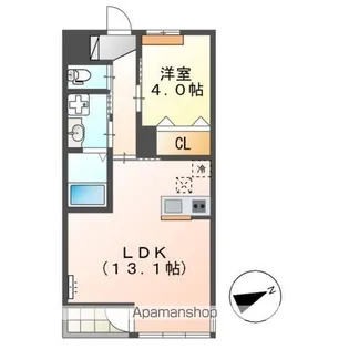 シェトア三山【1階】の間取り