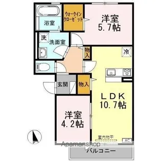 Piccolo Pino島町(ピッコロ ピーノ) A棟【3階】の間取り