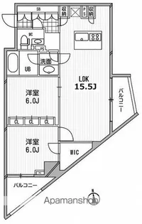 東京都港区芝公園1丁目【マンション】の間取り